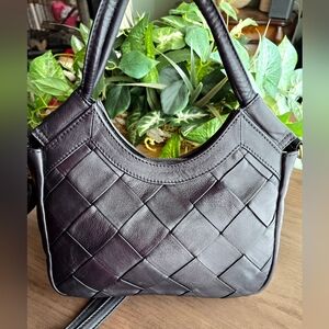 Hobo International Black Leather Handle Bag With Crossbody